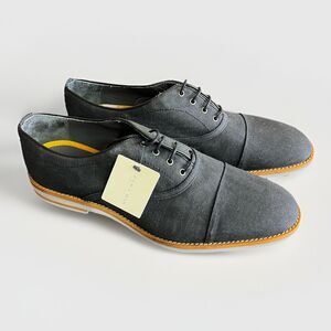 Zara Mens Canvas Derby Shoes Black New! Size 11